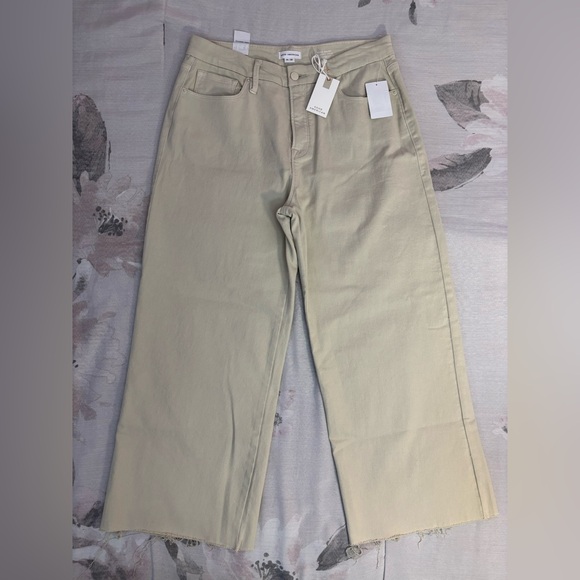 Good American High Rise Cropped Wide Leg Palazzo Jeans Sz 14/32 In Bone NWT - - Picture 6 of 13